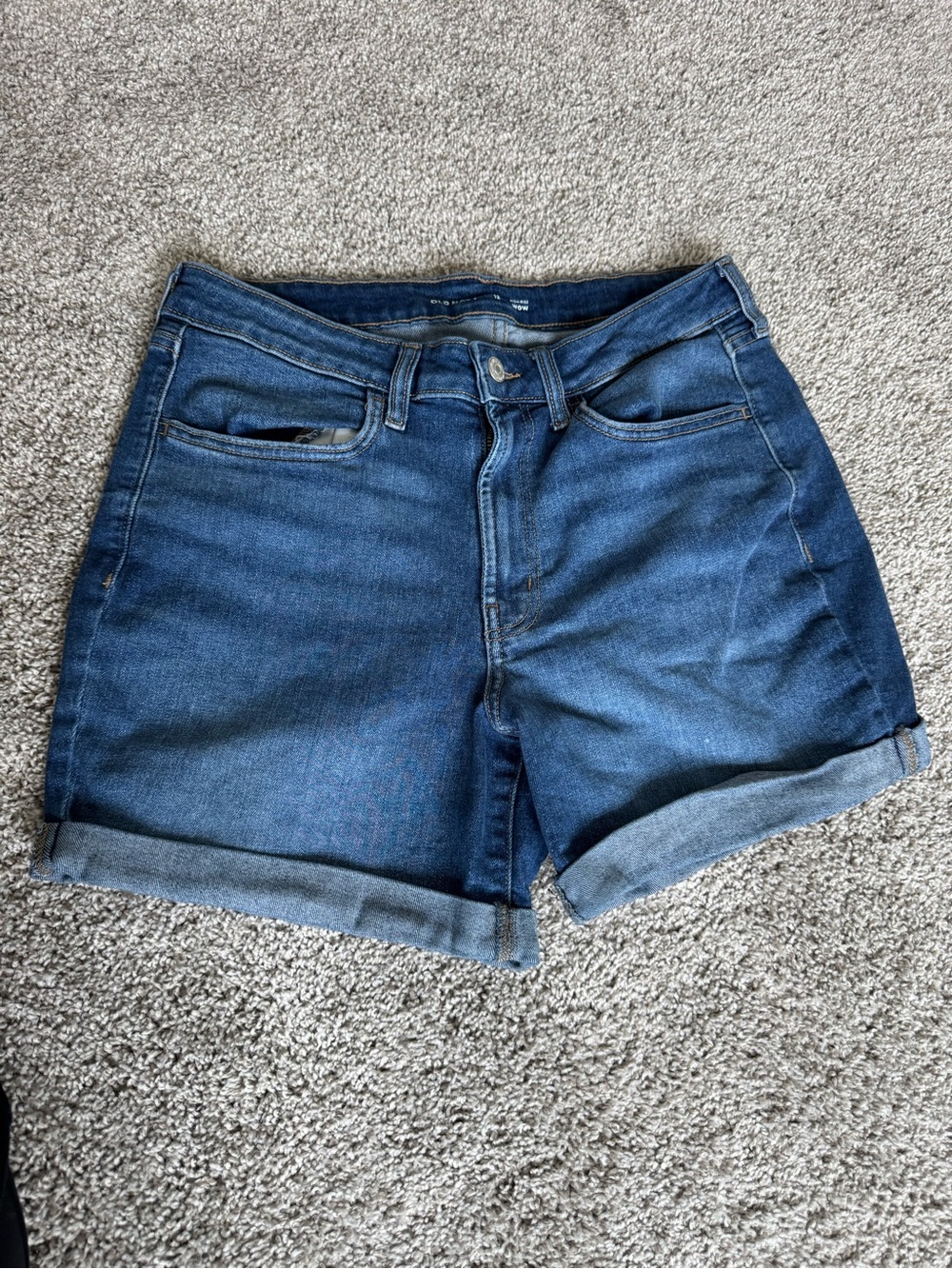 Old Navy Dark Blue Denim Roll-Cuff Women's Shorts